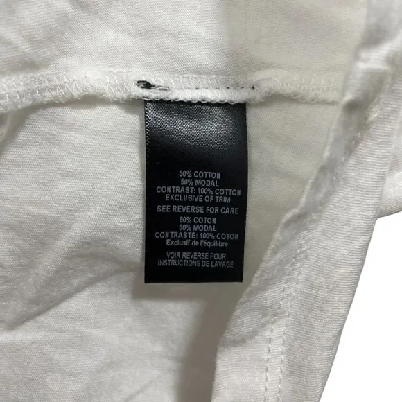 Patterson Kincaid P J K White XS Top Cotton Modal Round Neck Relaxed Comfortable - Picture 5 of 6